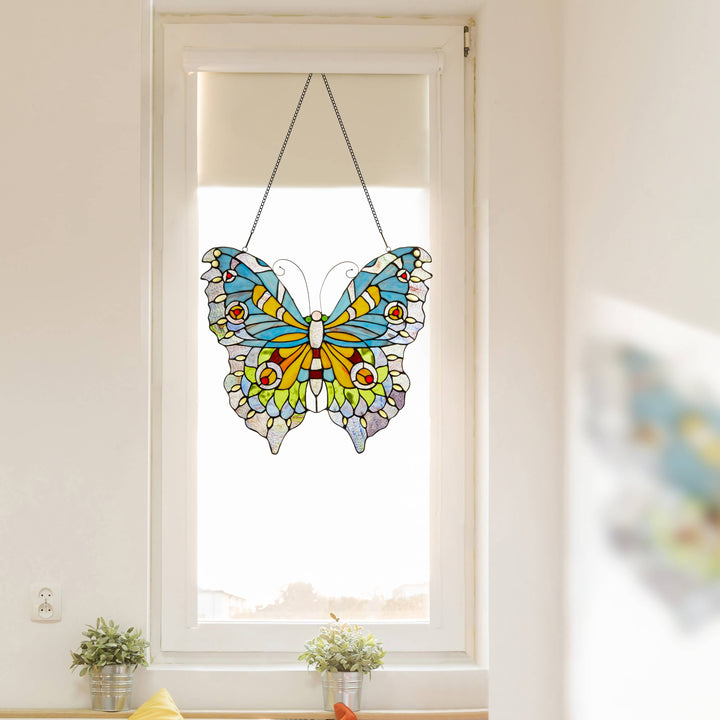 Luisa Butterfly Stained Glass Panel