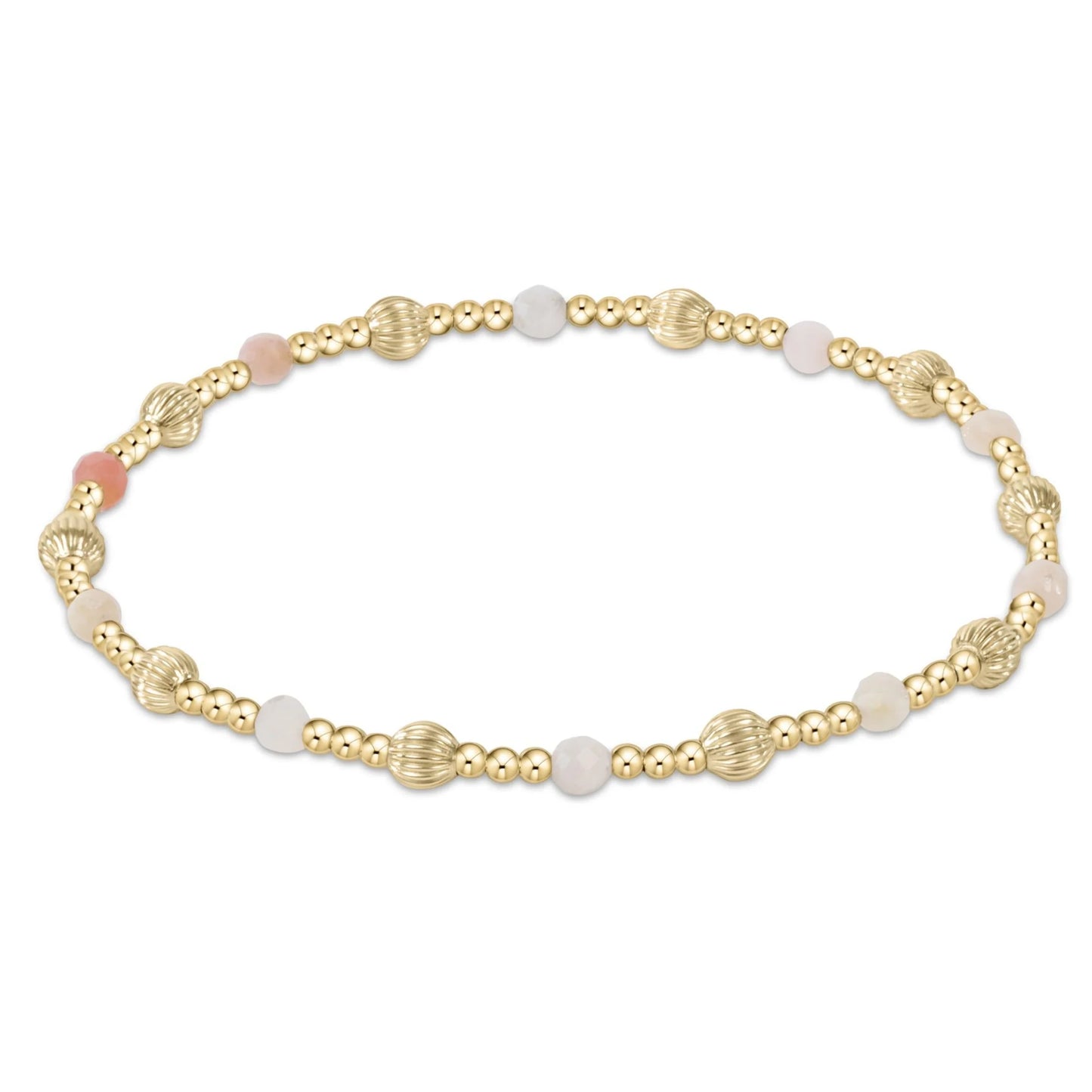 E Newton Gemstone Gold Sincerity 3MM Pink Opal