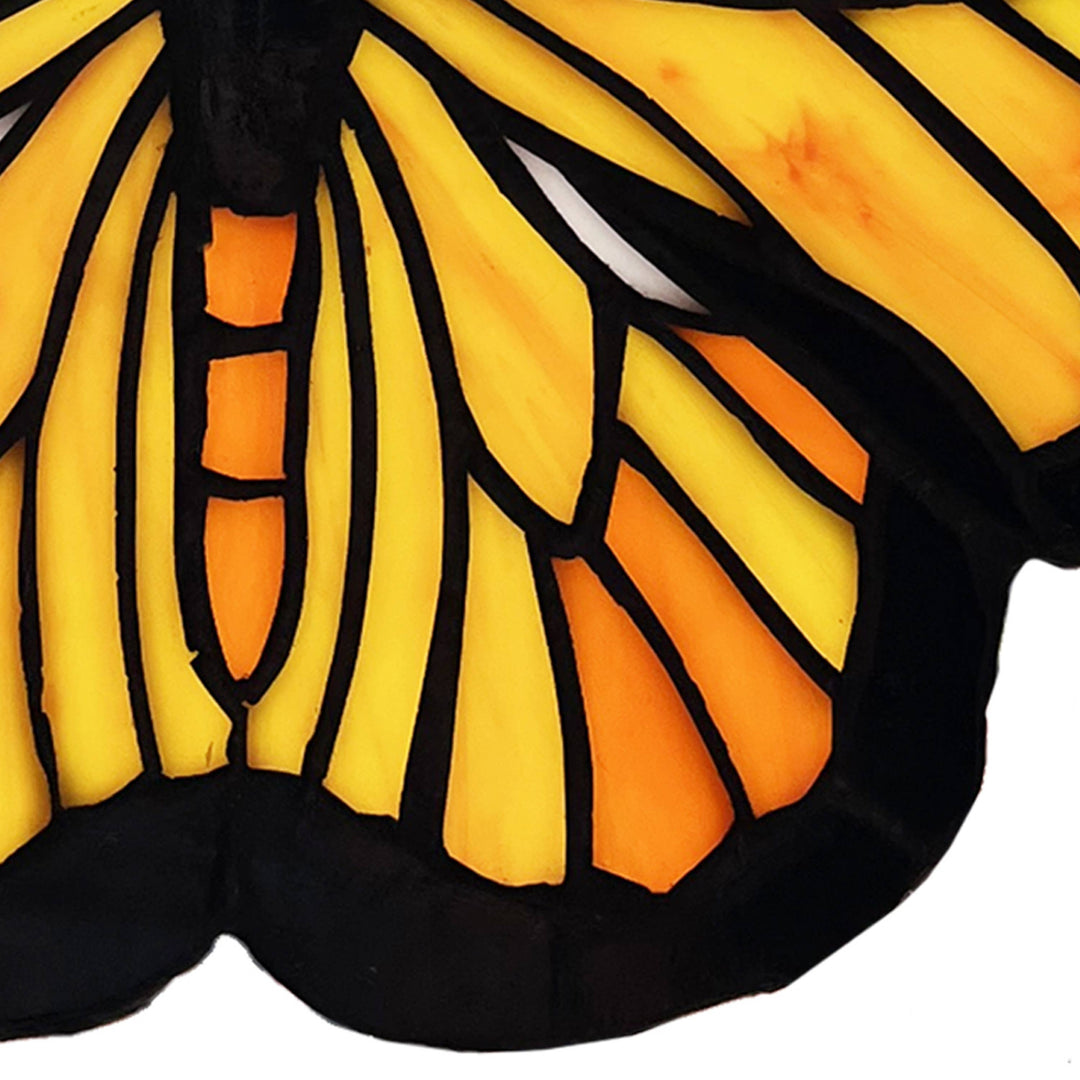 Monarch Butterfly Stained Glass Panel