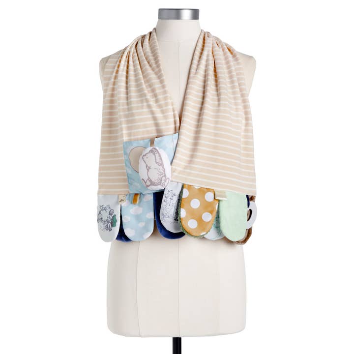 Mommy & Me Activity Scarf - Tan & Blue