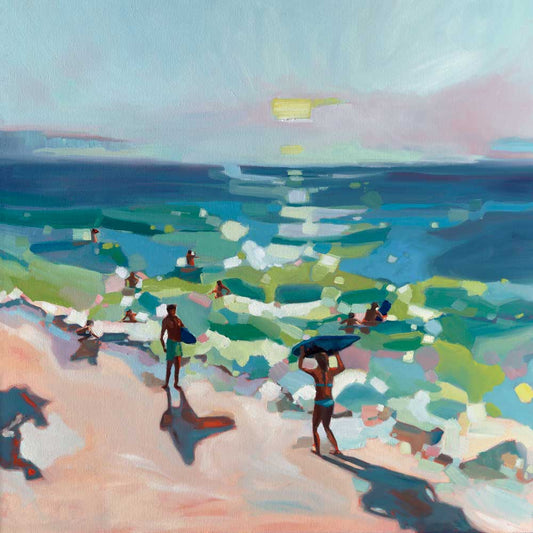 Beach Reflections Stretched Canvas