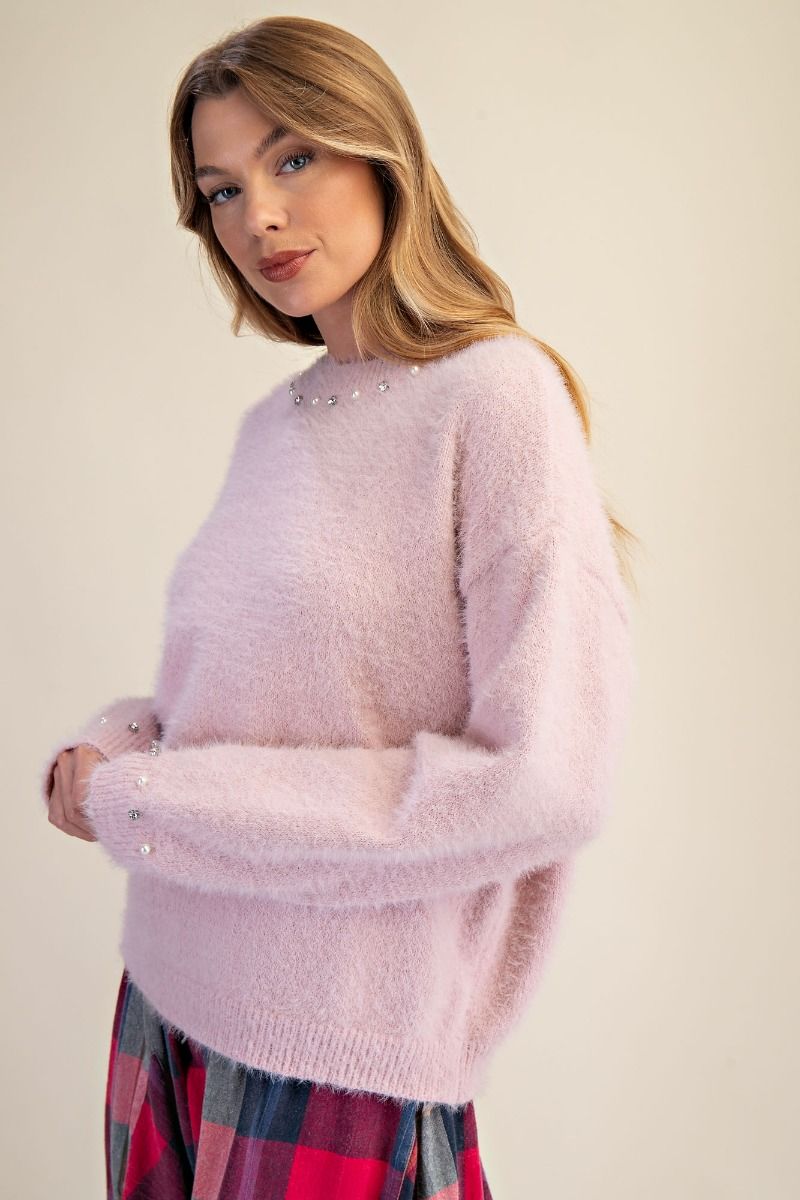 Easel Pearl Stone Sweater