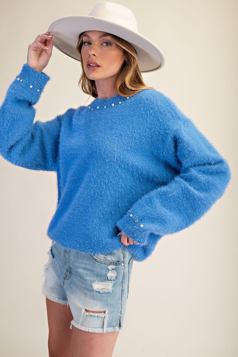 Easel Pearl Stone Sweater