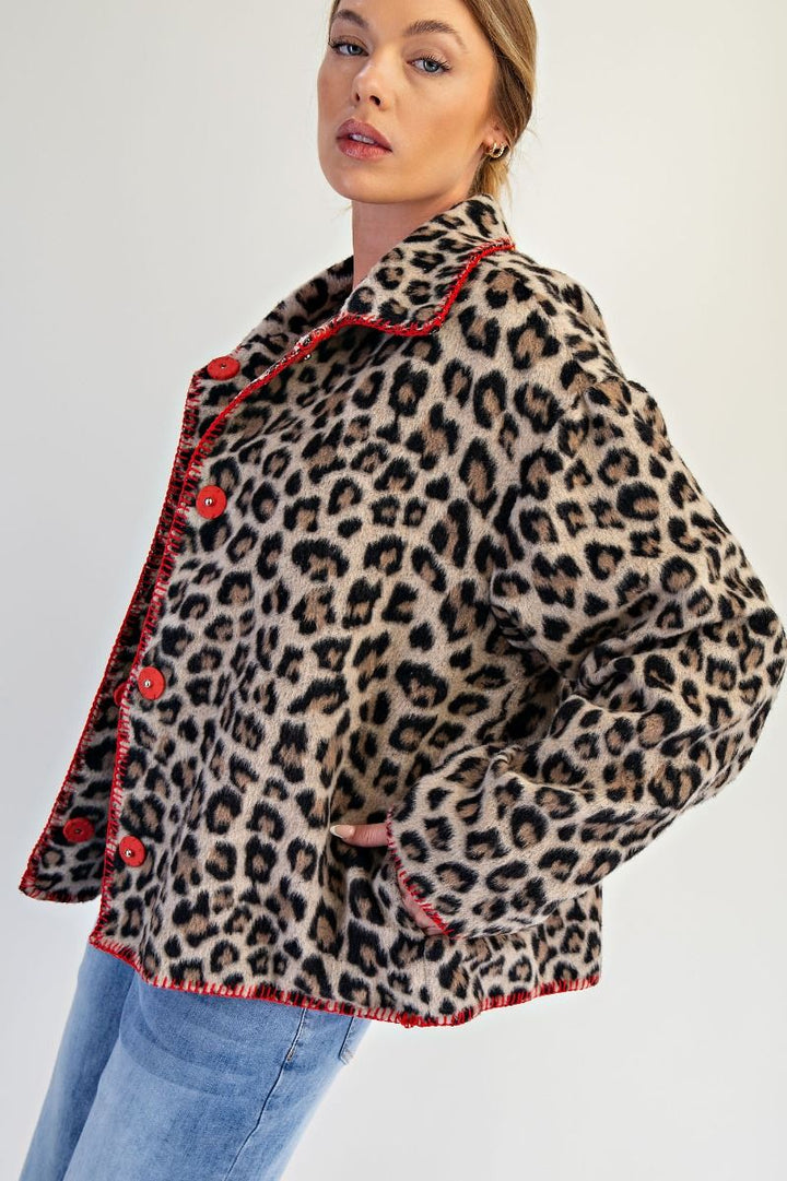 Easel Lined Leopard Jacket