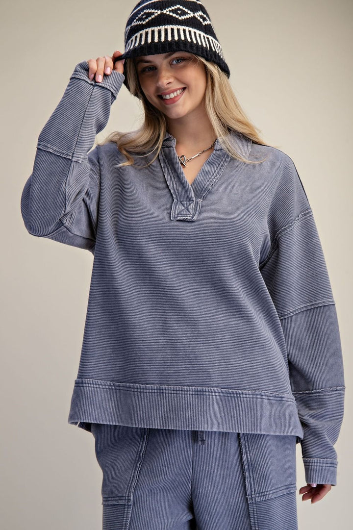 Easel Textured Pullover