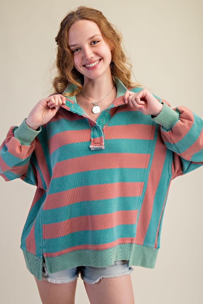 Easel Rugby stripe sweatshirt