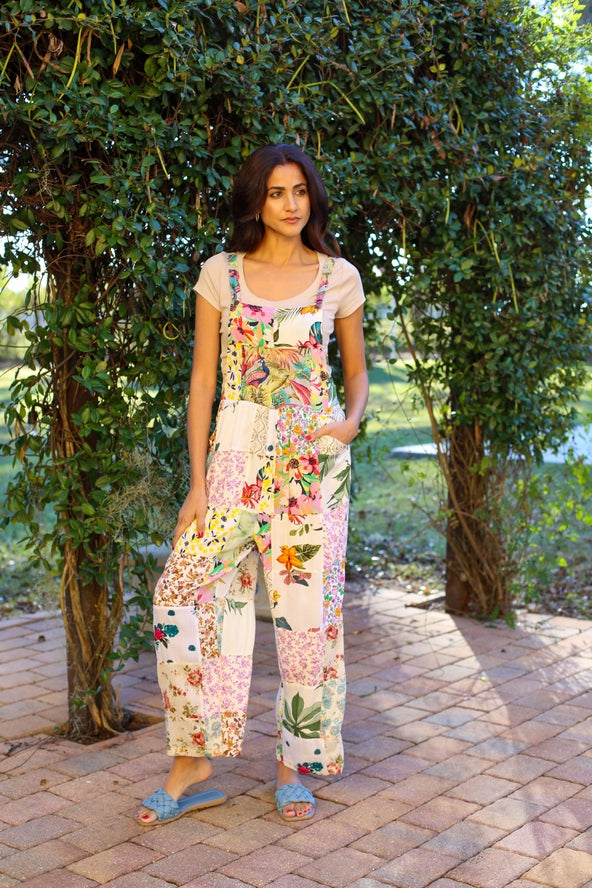 Sacred Threads Floral Overalls