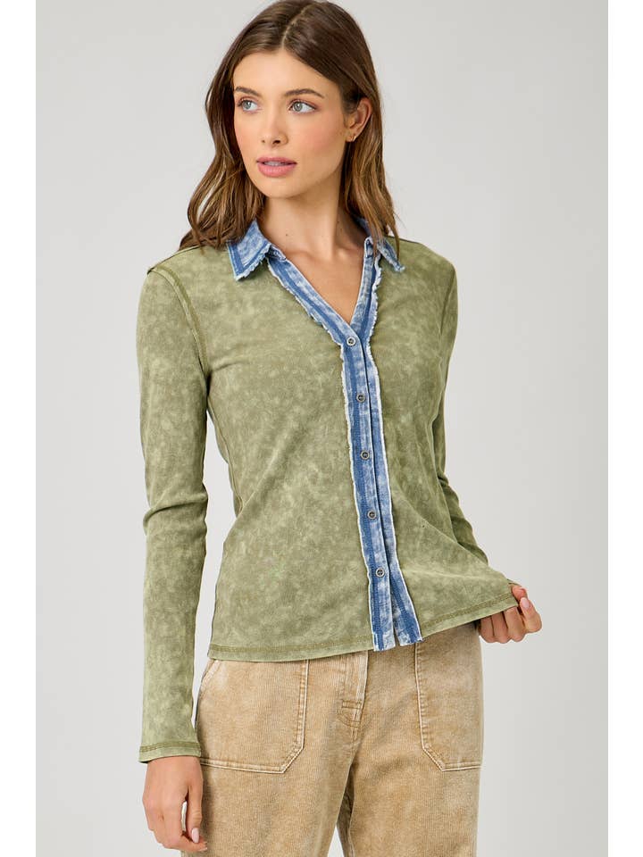 Mineral Washed Button Down