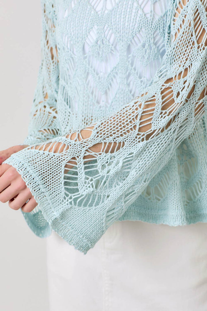 Crochet Knit Sweater Top