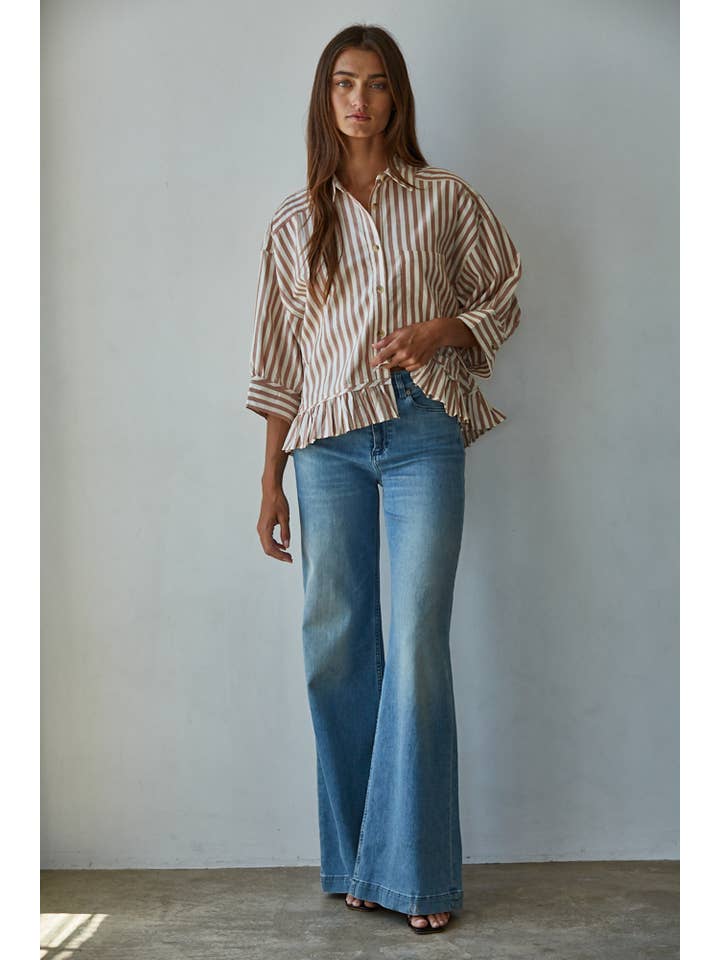 Cotton Striped Shirt Top