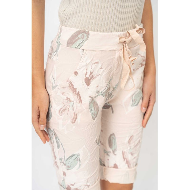 Look Mode Flower Print Shorts