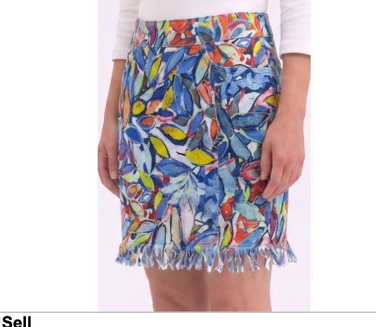 Skirt frayed Hem Print