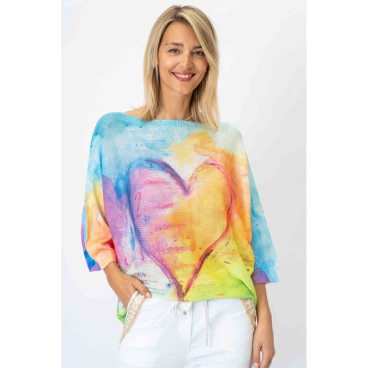 Heart Batwing Sweater