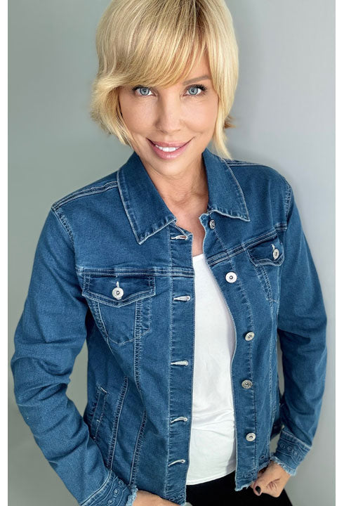 Ethyl Eyelet denim jean jacket