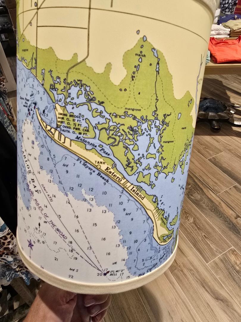 Ft. Myers Beach Nautical Chart Lamp