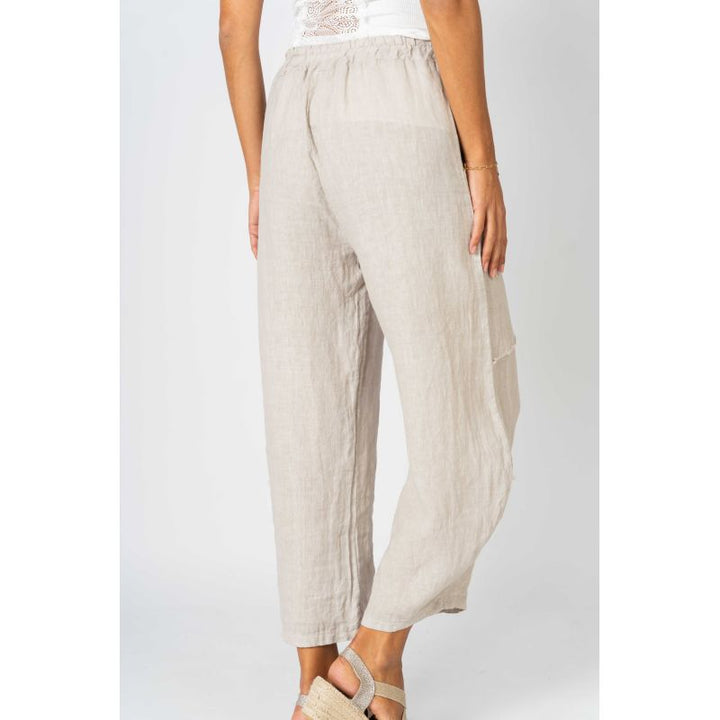 Look Mode linen crop pant w/ detail