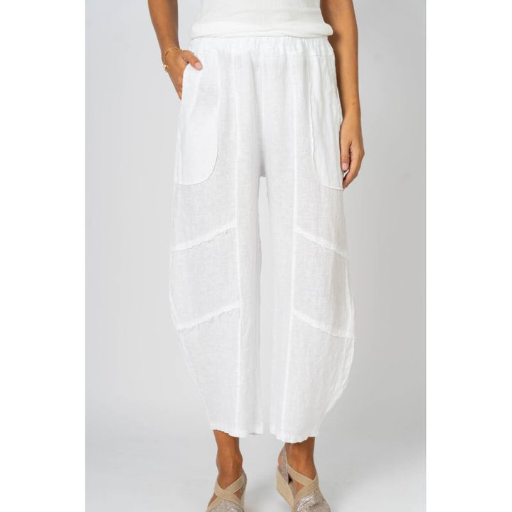 Look Mode linen crop pant w/ detail