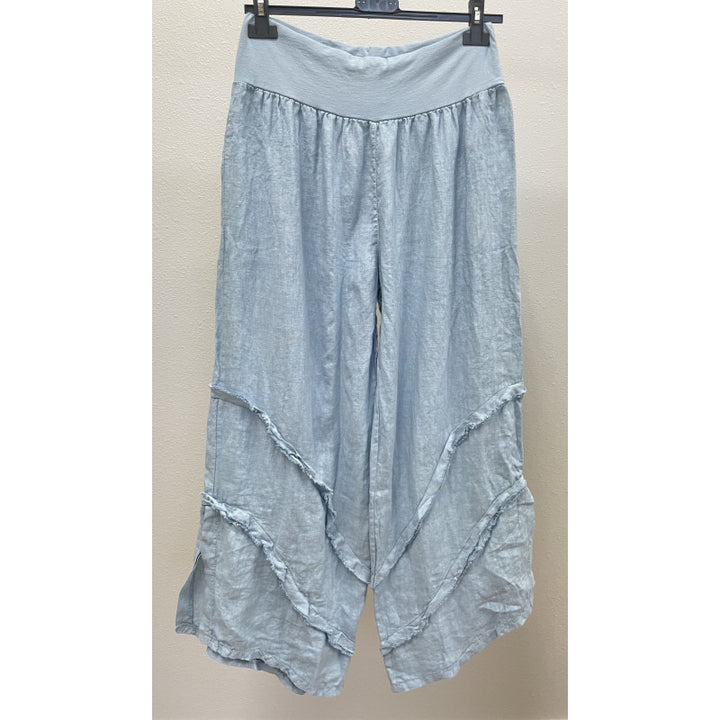 Look Mode linen crop pant w/ detail