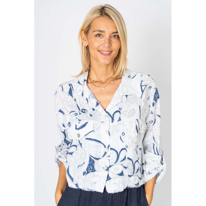 Look Mode Short Linen Jacket
