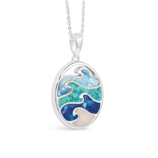 Make Waves Necklace (Aquamarine, Turquoise, Lapis, FMB Sand)