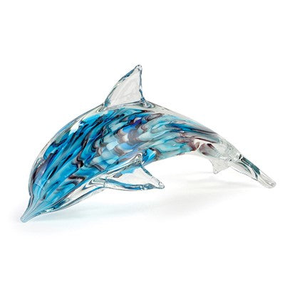 Glass Dolphin Blue Swirl