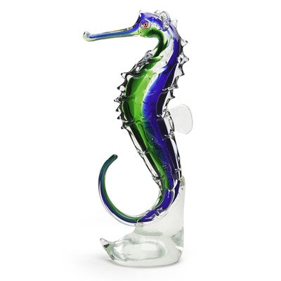 Glass Mega Seahorse BL/GN