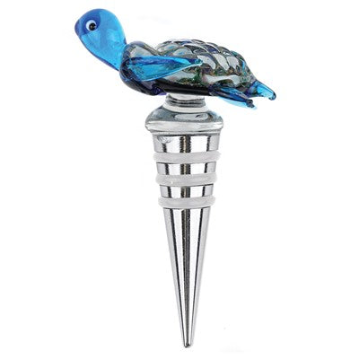 Wine Stopper Turtle Blue