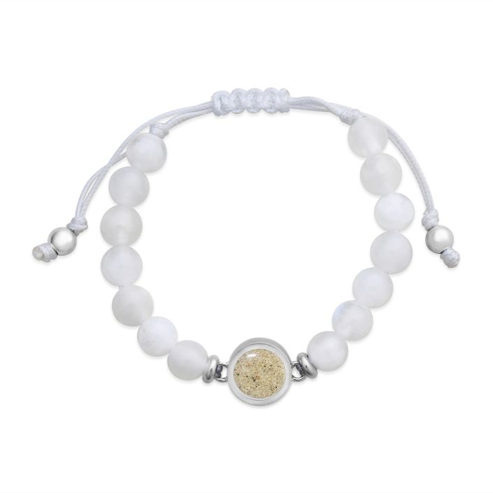 Beaded Bracelet Adjustable - Round - Moonstone (FMB Sand)