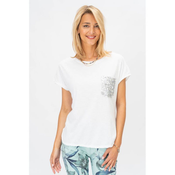 Look Mode Sequin Pocket Tshirt