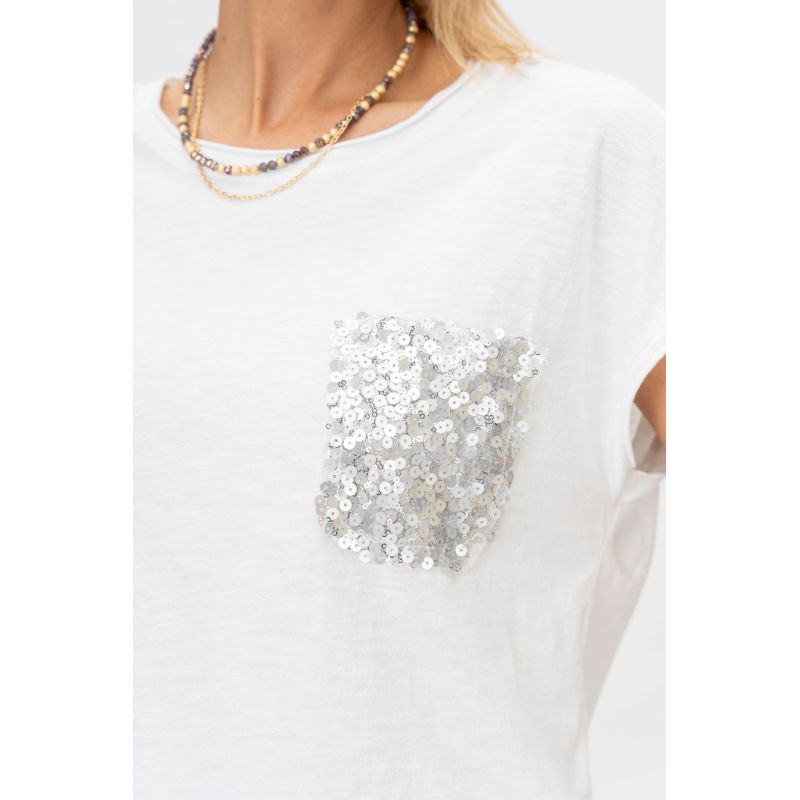 Look Mode Sequin Pocket Tshirt