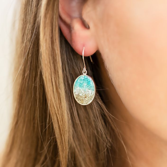 Sandrop Earrings - Large - Ocean Gradient (Abalone)