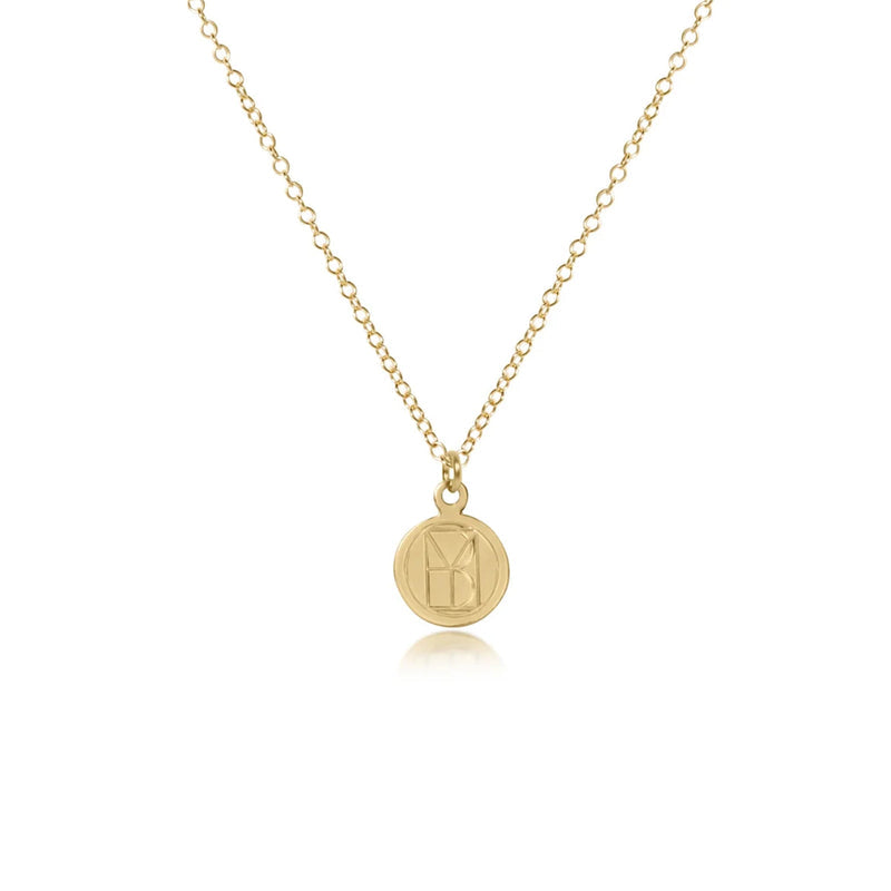 16" Necklace Gold Be You. Small Gold Disc