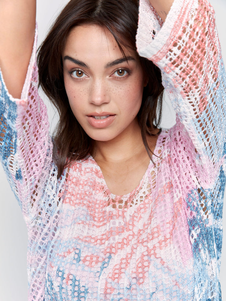Charlie B Crochet Fishnet Sweater