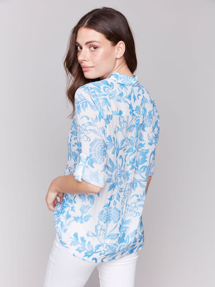 Charlie B Printed L/S Blouse