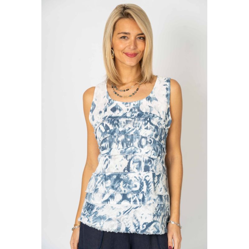 Look Mode Printed Linen Top