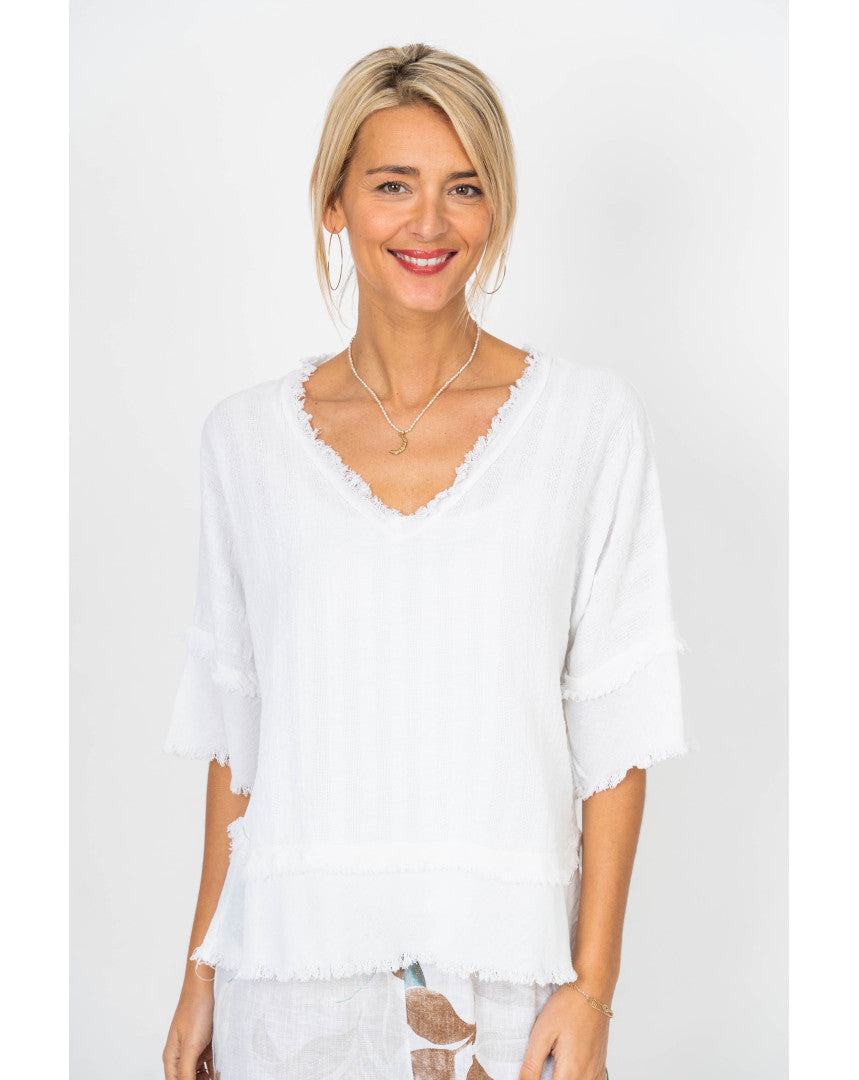 Look Mode Raw Edge top
