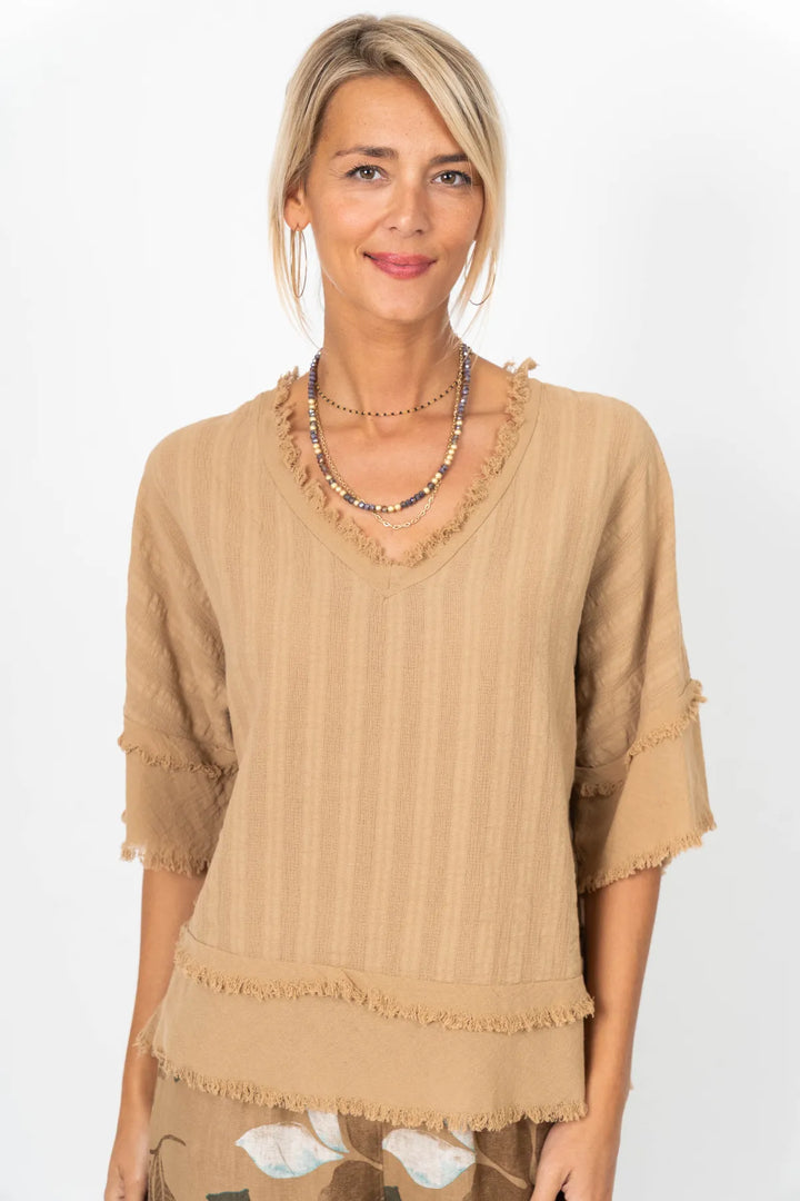 Look Mode Raw Edge top
