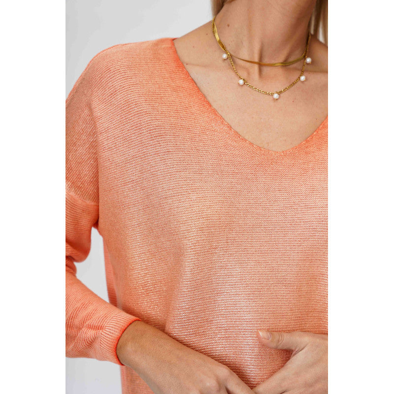 Shimmer V Neck Light Sweater