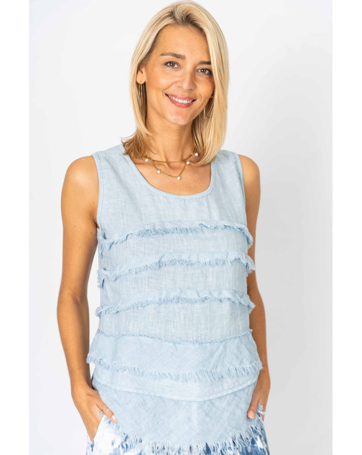Look Mode sleeveless linen top