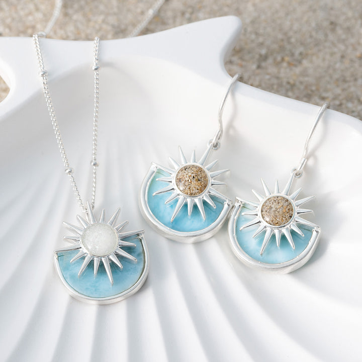 Luxury Sun Splash Necklace - Larimar (FMB Shells)