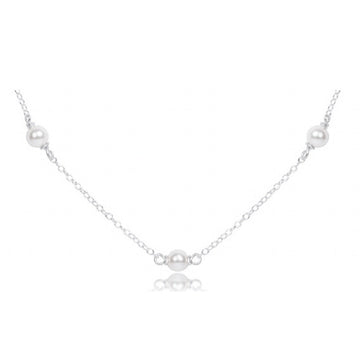 E Newton Choker Simplicity Chain 15" Sterling 4mm Pearl