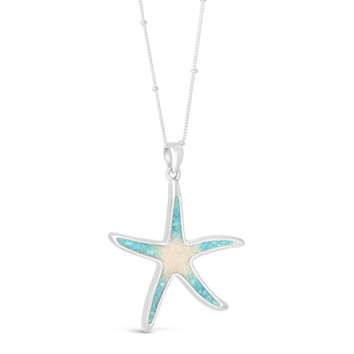 Starfish Necklace - Turquoise Gradient (FMB Shells)