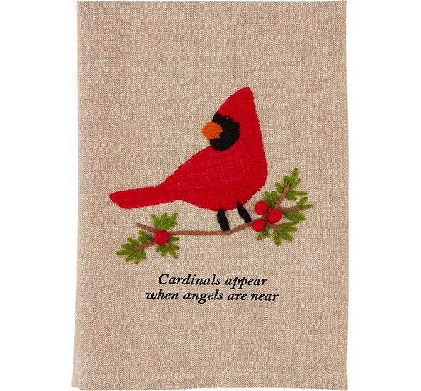 Cardinal Embroidered Towel