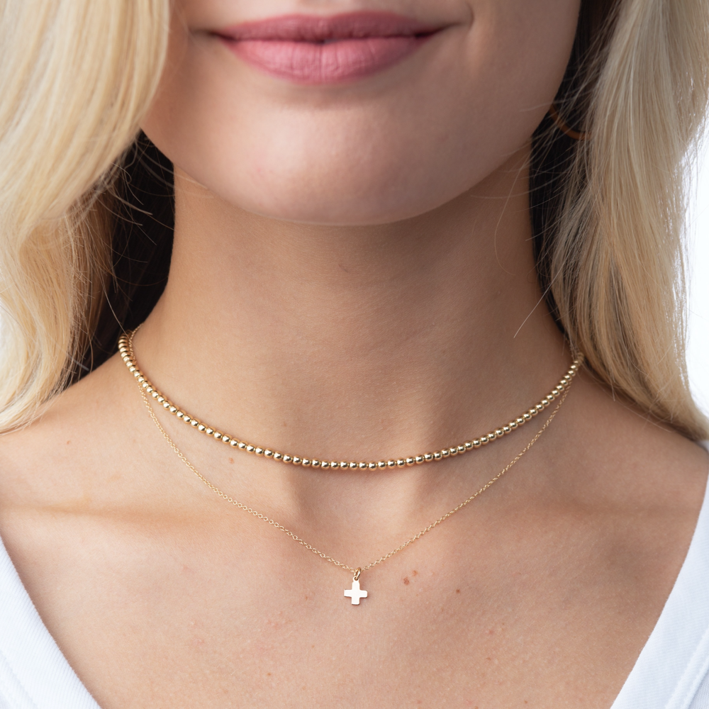 17" Choker Beaded Classic Gold 3mm