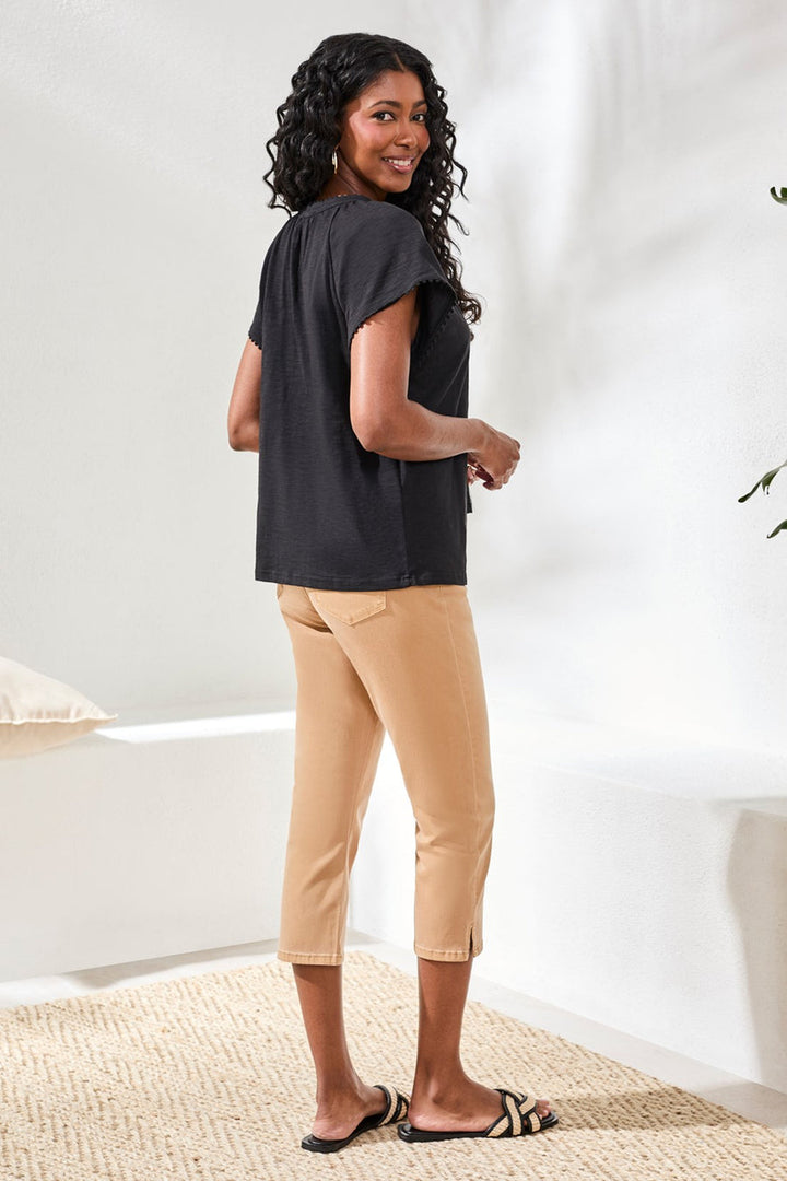 Tribal Short Sleeve Top w/Tassels