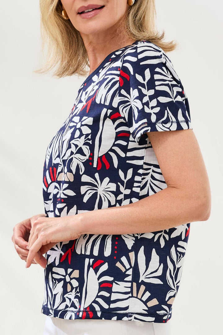 Tribal Crew Neck Print Top