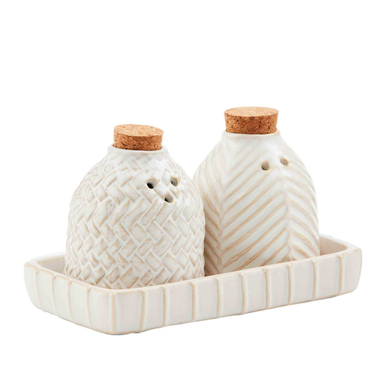 Textured Stoneware Salt & Pepper Set