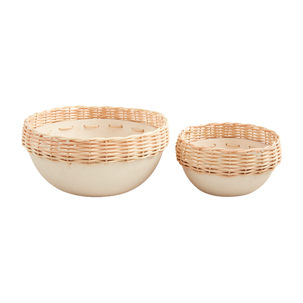 Mud Pie Paper Mache Rattan Bowls