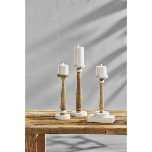 Textured Marble Base Candle Holder