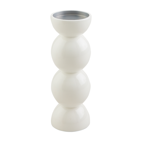 Small White Laquered Candlestick